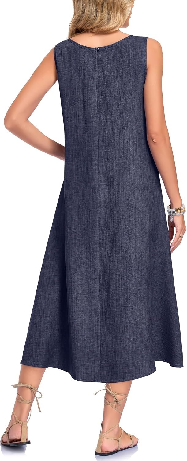 REGAI Women's Summer Dress Midi Sundress with Pockets - Image 6